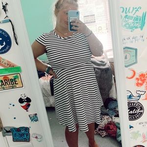 Charming Charlie’s Striped Dress W/ Cutout in Back
